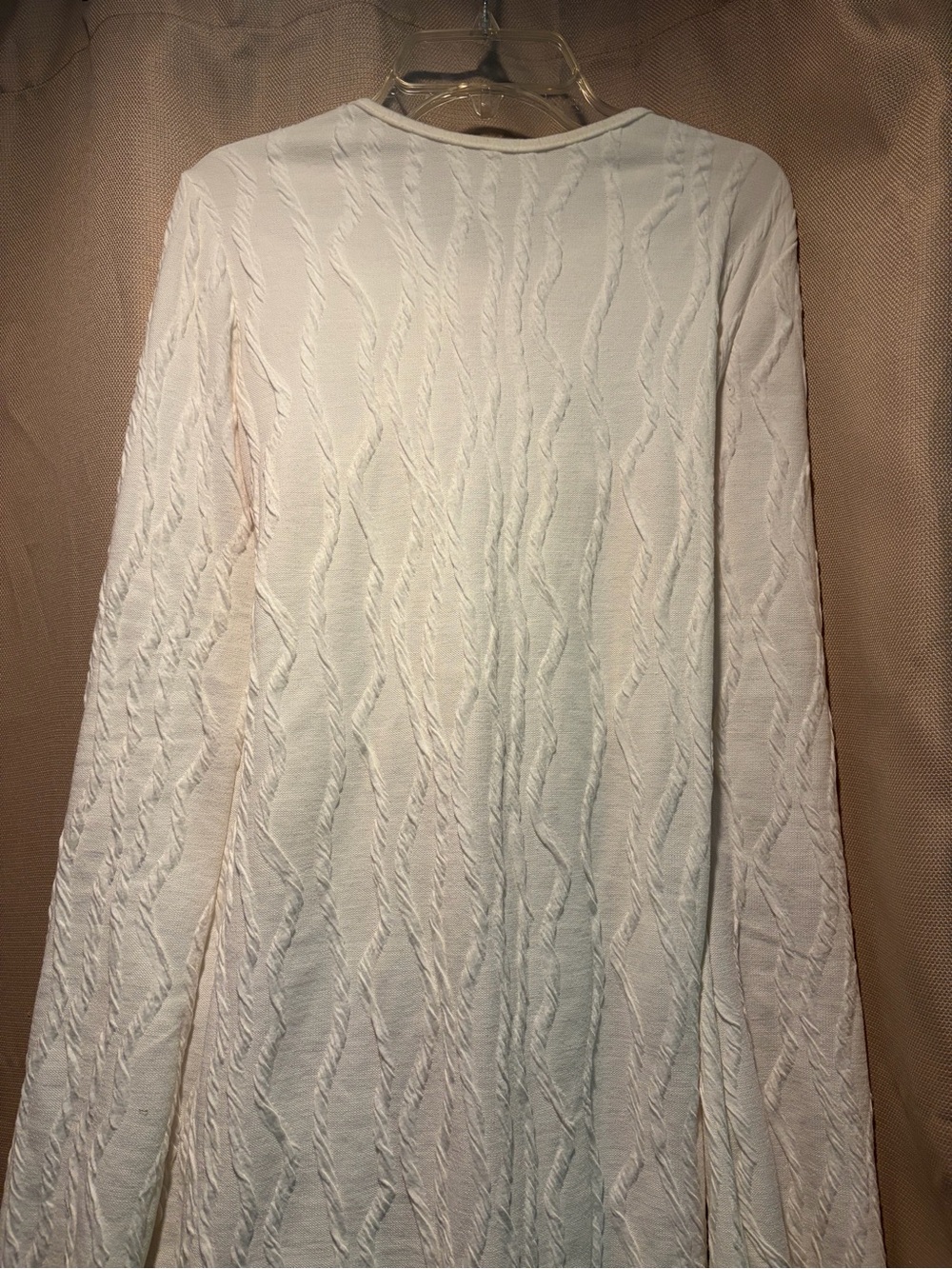 SHEIN Cream Textured Long Sleeve Knit Dress
